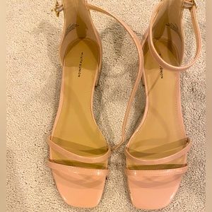 NWT Never worn Nude patent flat with strap around ankle - Size 8m